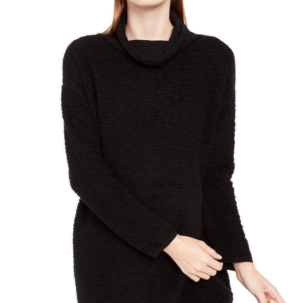 Eileen Fisher Textured Cowl-Neck Sweater in Black
